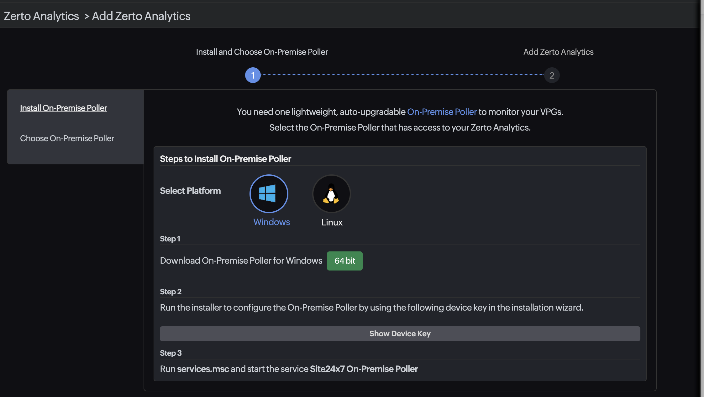 Add Zerto Analytics