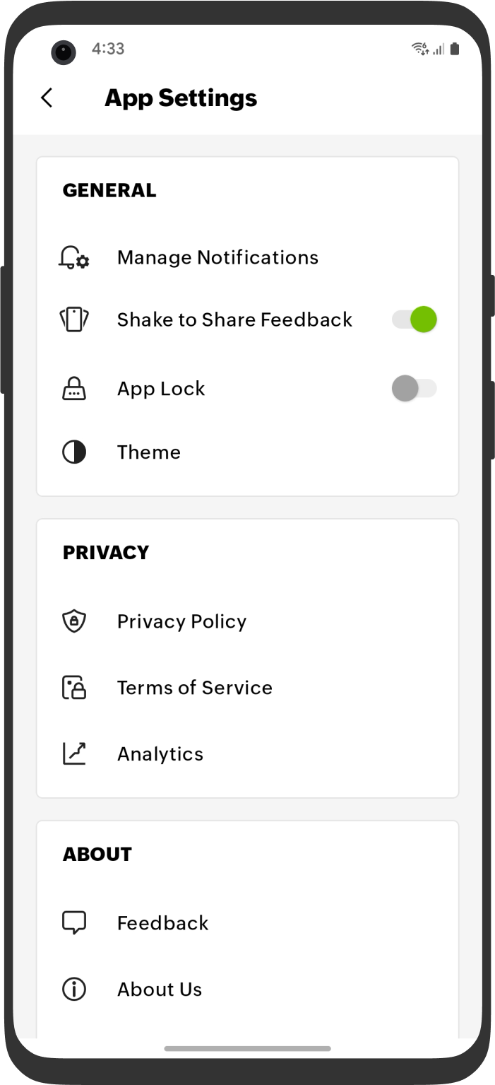 App Settings App Settings