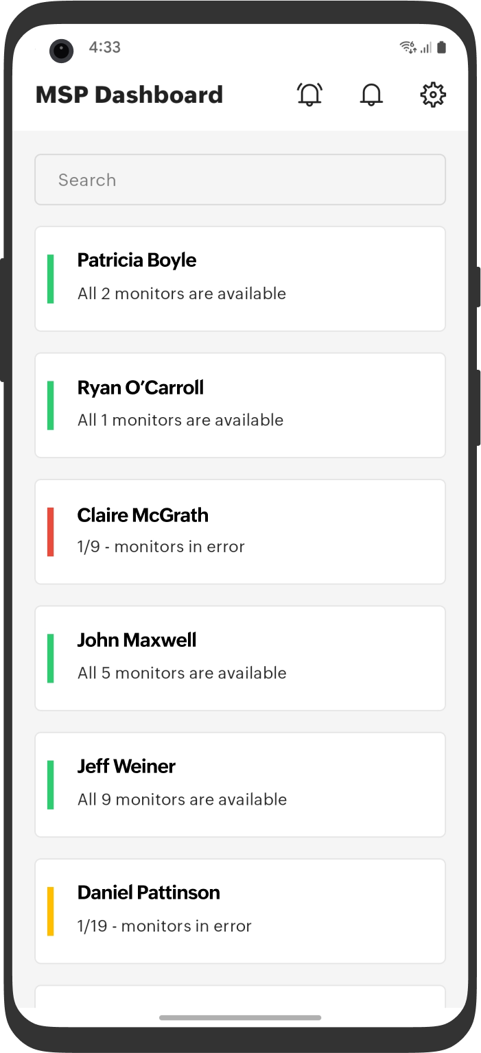 Android MSP Dashboard Android MSP Dashboard
