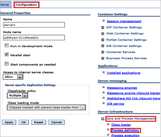 apm-java4 IBM Websphere server configuration