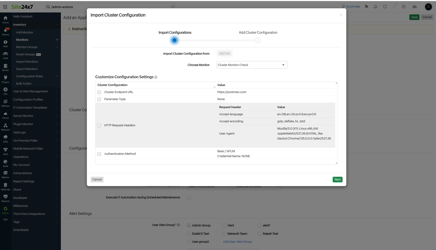Import Configuration Import Configuration