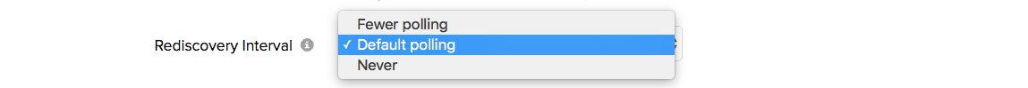 AWS Rediscovery Interval AWS service rediscovery interval options