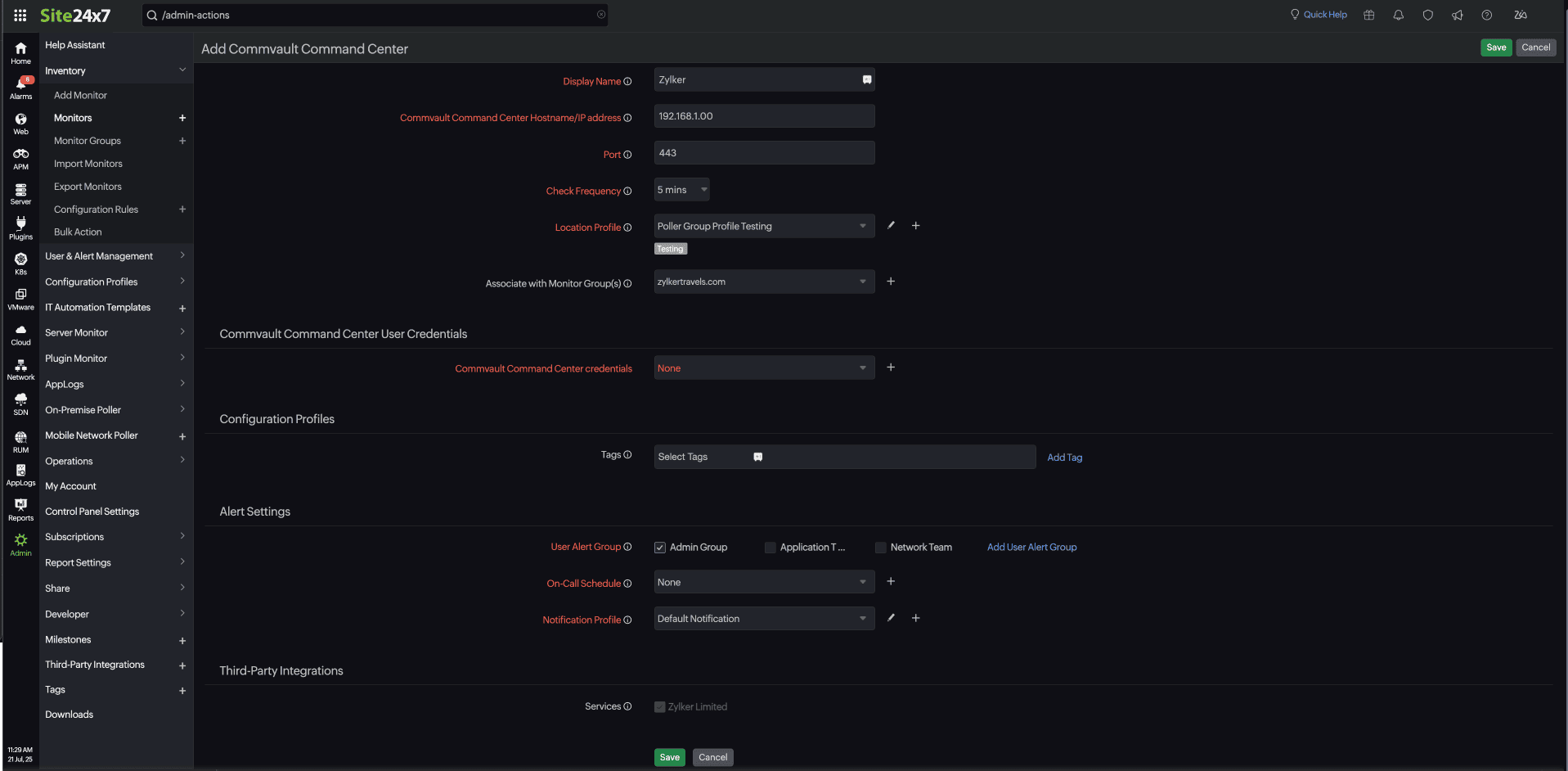 Add commvault monitoring Add commvault monitoring