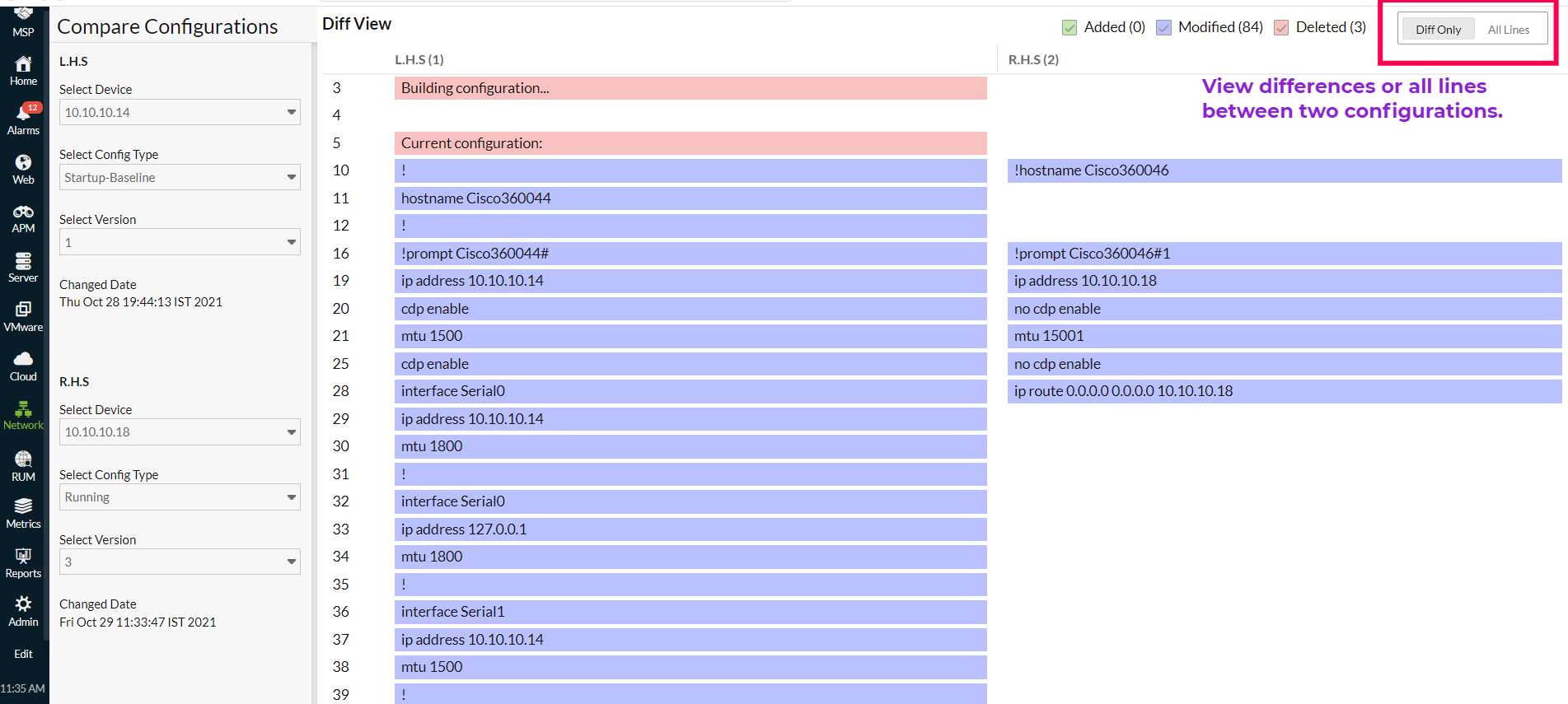 NCM-compare-configurations Compare Configurations