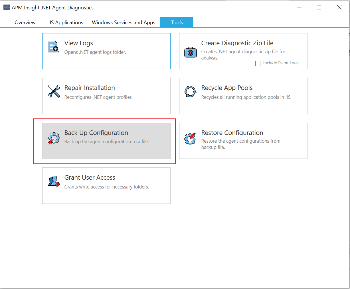 healthmonitor-backup Back up configuration
