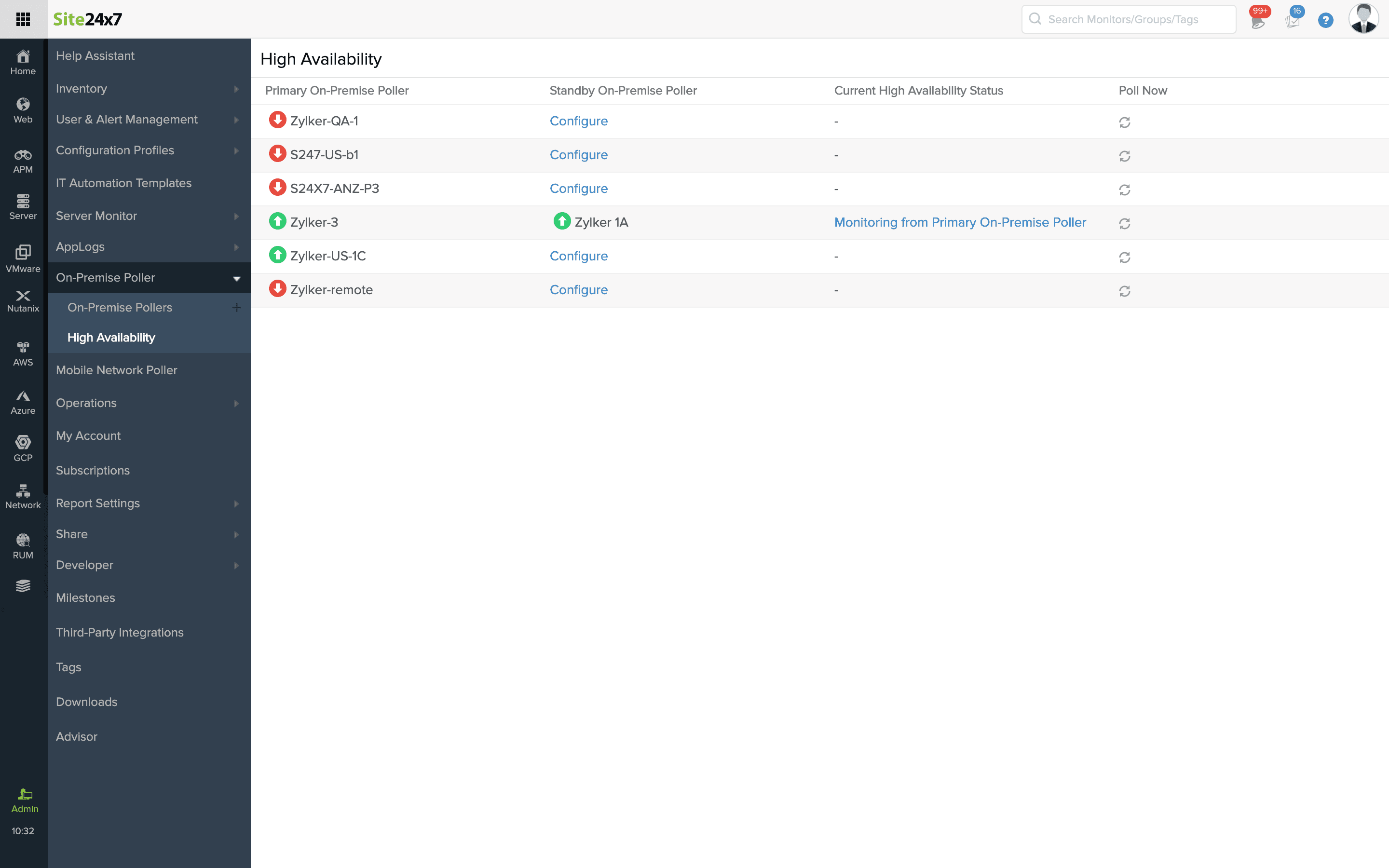 high-availability-list High Availability list view