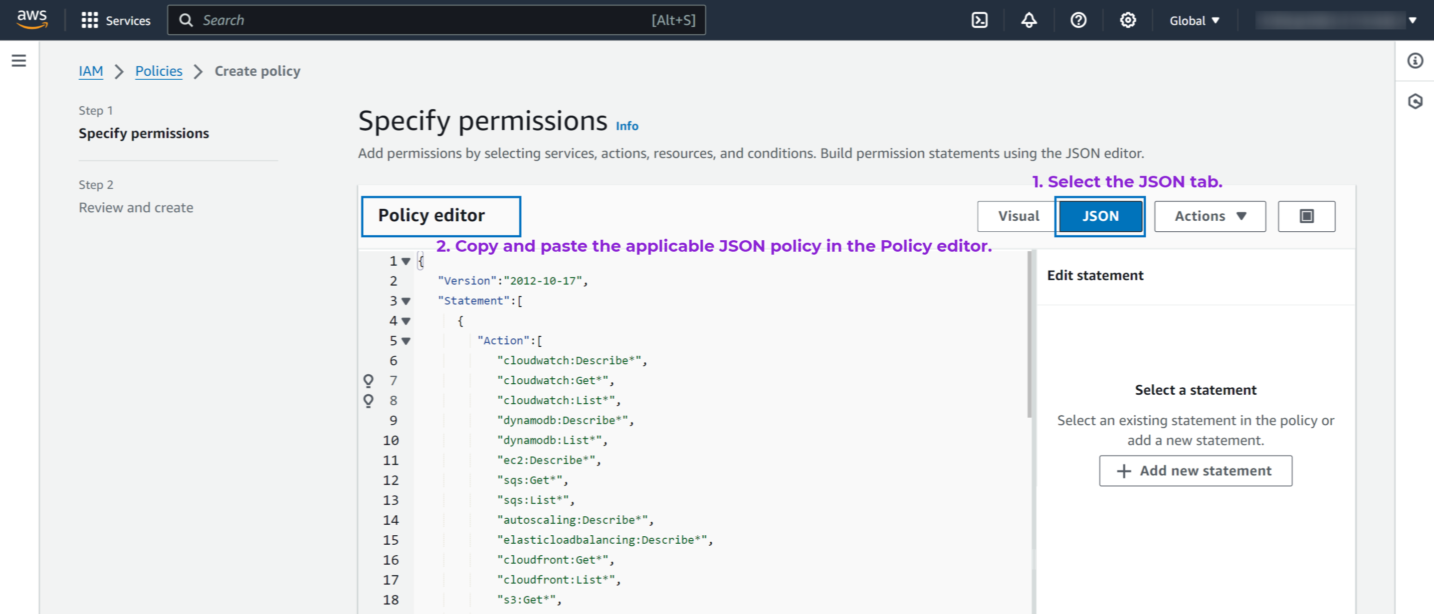 iam-json JSON policy new