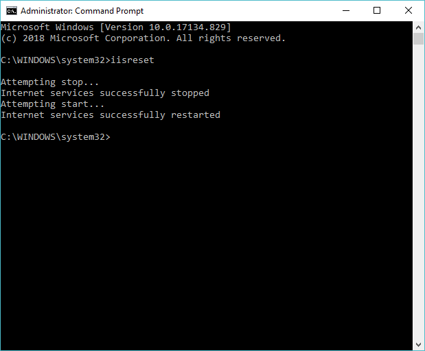 installphp-stepfour iis reset