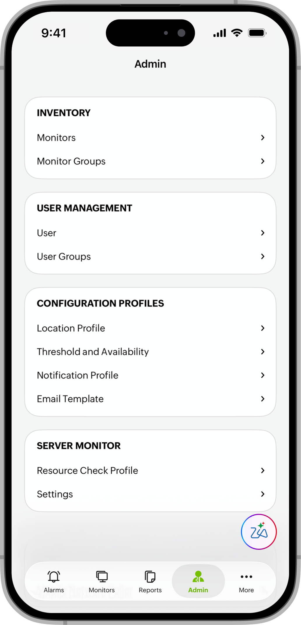 Admin iOS Admin iOS