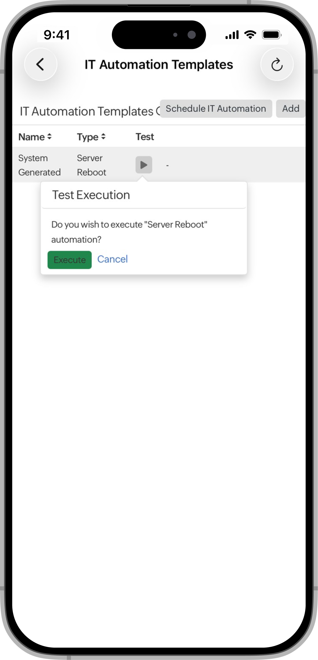 IT Automation Test Execution IT Automation Test Execution