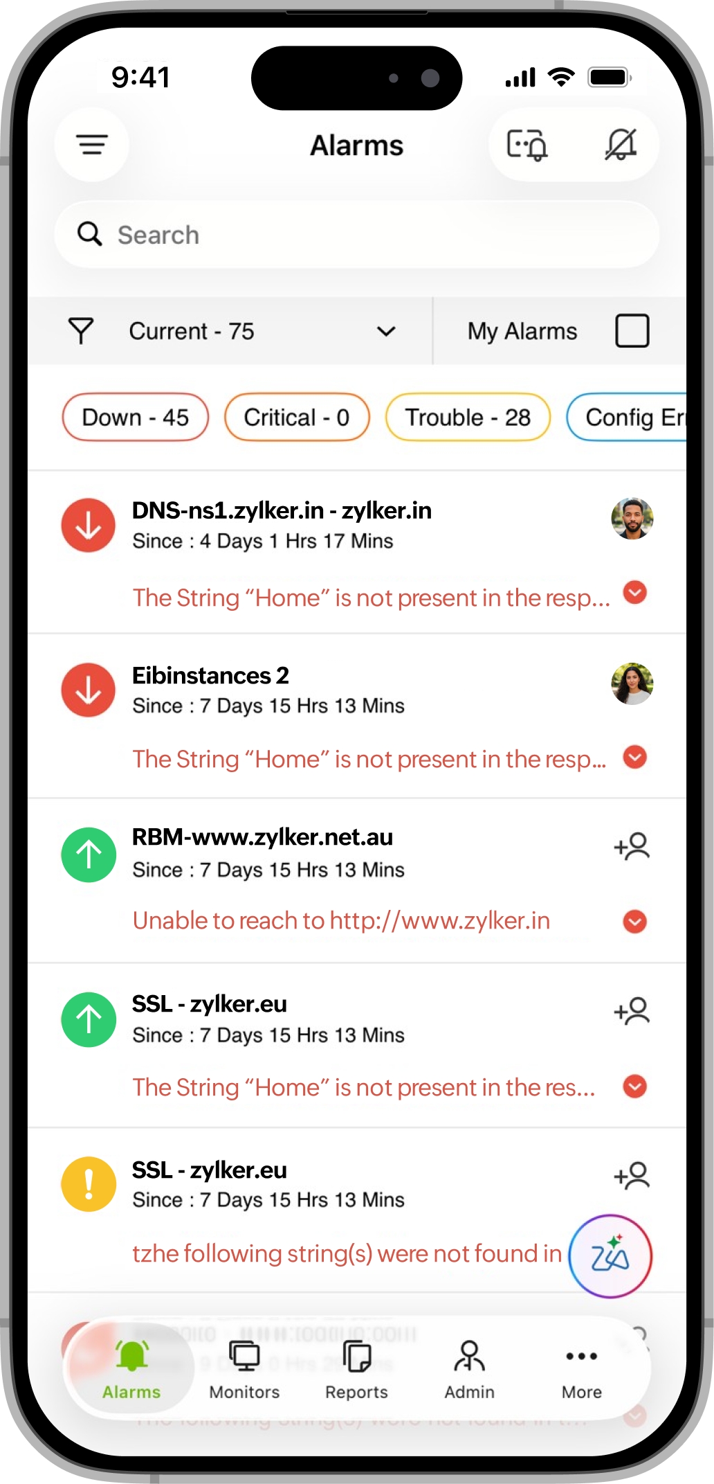 Zia iOS Alarms Zia iOS Alarms