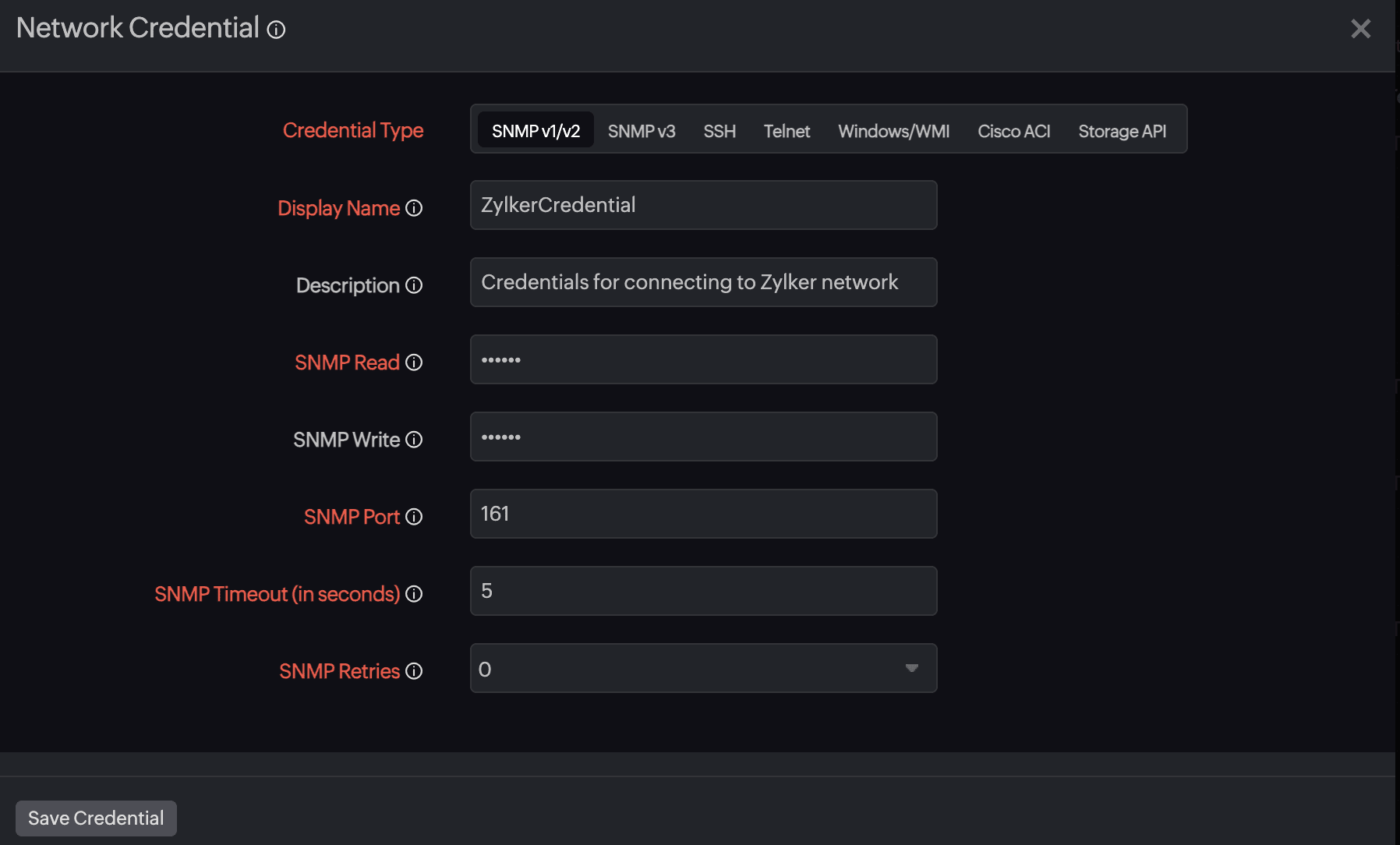 manage network credentials