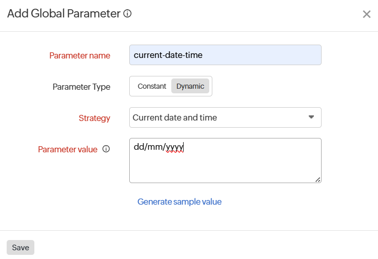 Global Parameters - Dynamic Global Parameters - Dynamic