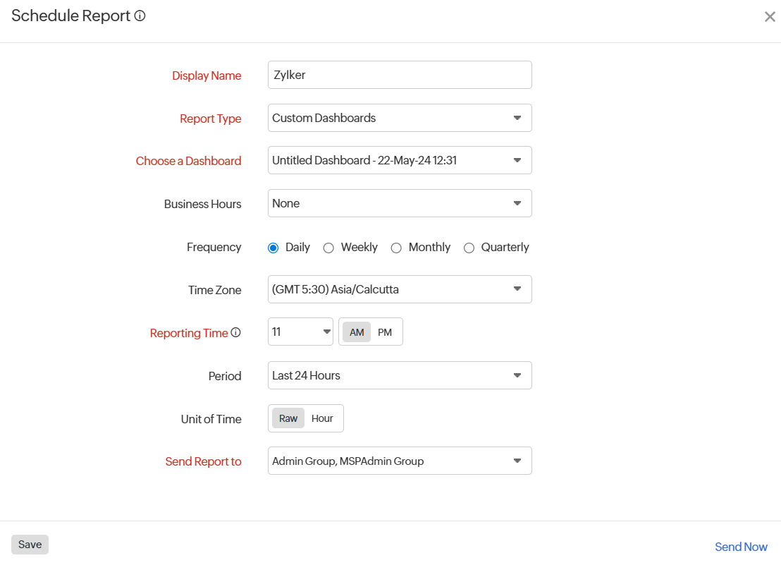 Scheduled Report - Dashboard Scheduled Report - Dashboard