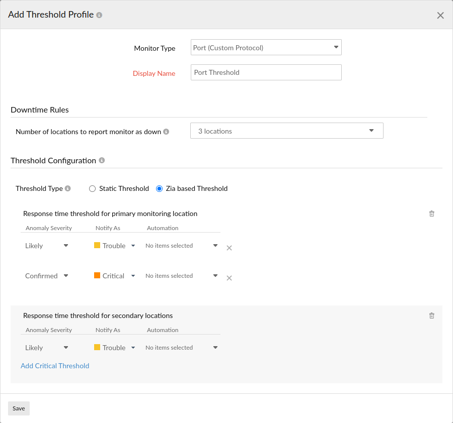 port-threshold-zia Learn how to configure threshold settings for a pop monitor