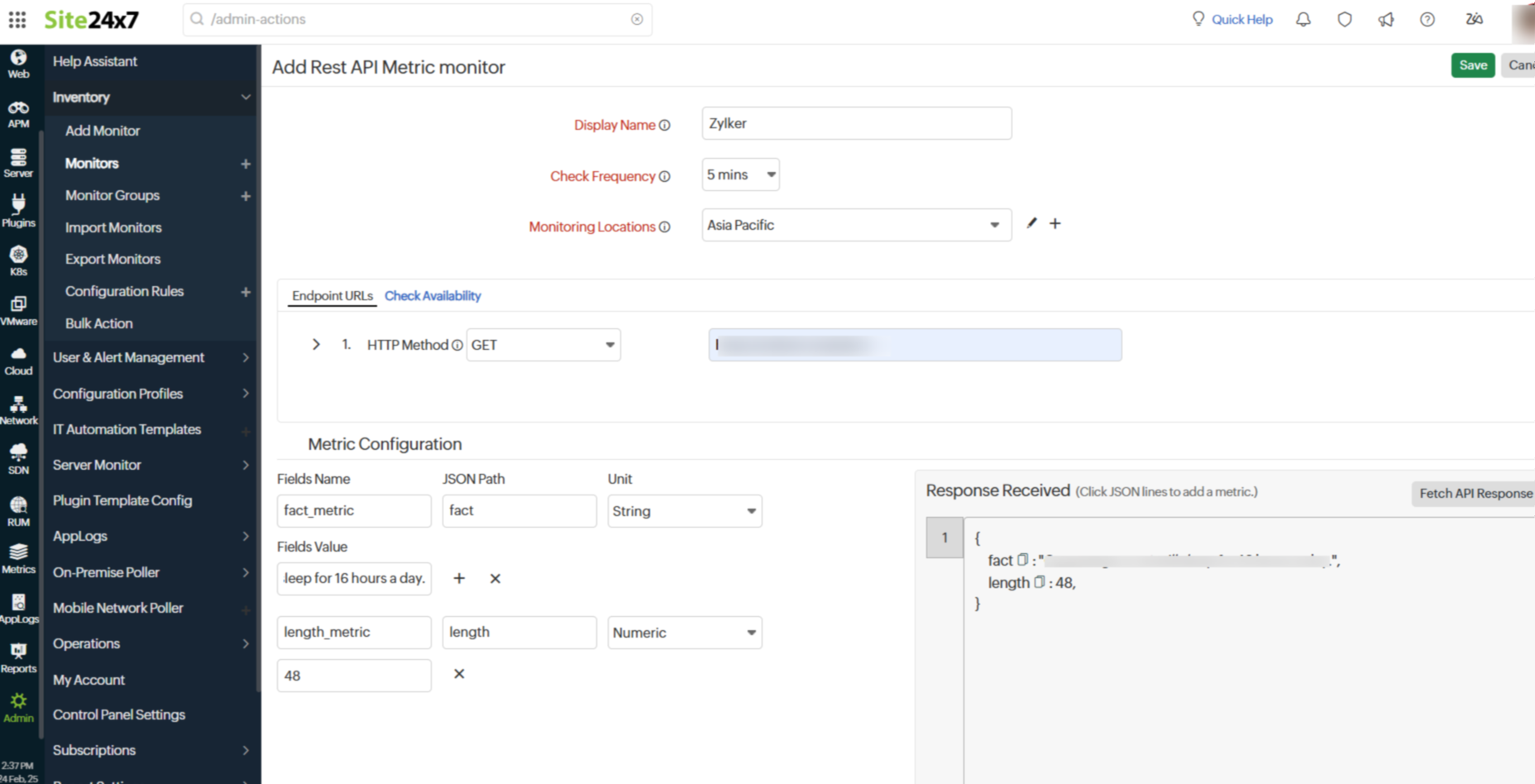 Add REST API Metric Monitor Add REST API Metric Monitor
