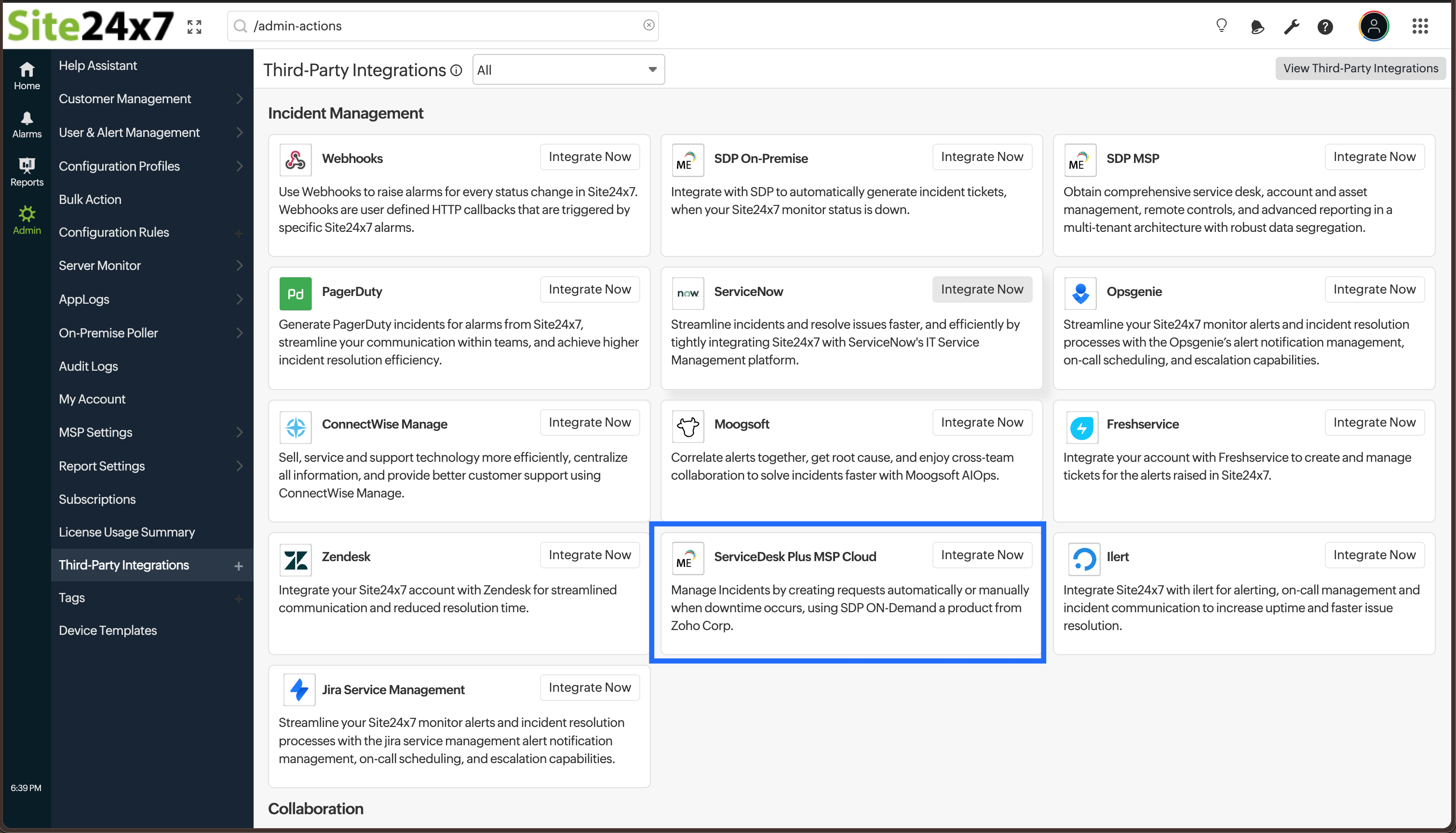 View third-party integrations View third-party integrations