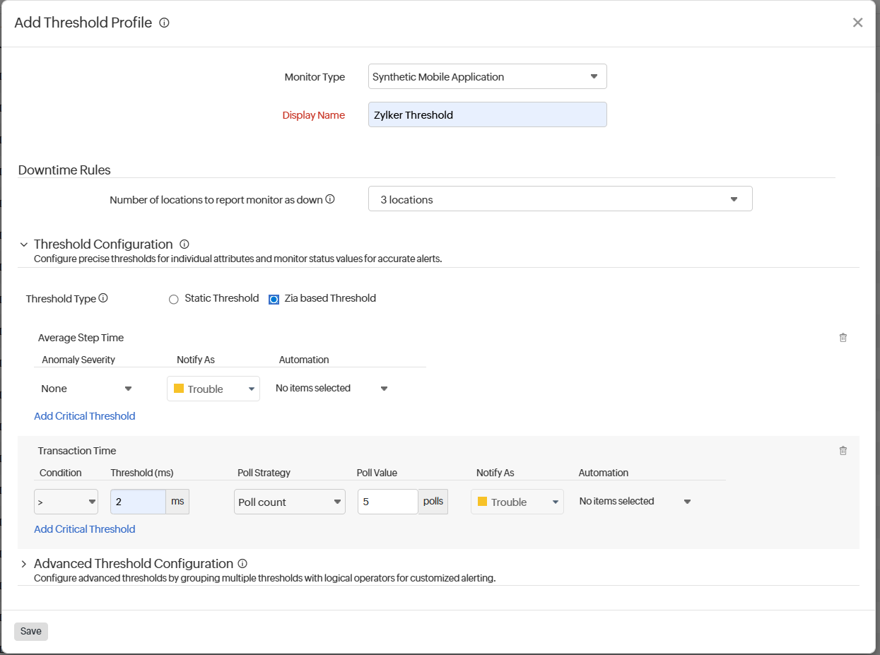 Add threshold profile Add threshold profile