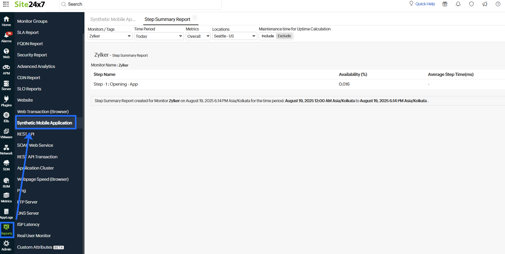 Step Summary Report - Synthetic Mobile Application Step Summary Report - Synthetic Mobile Application