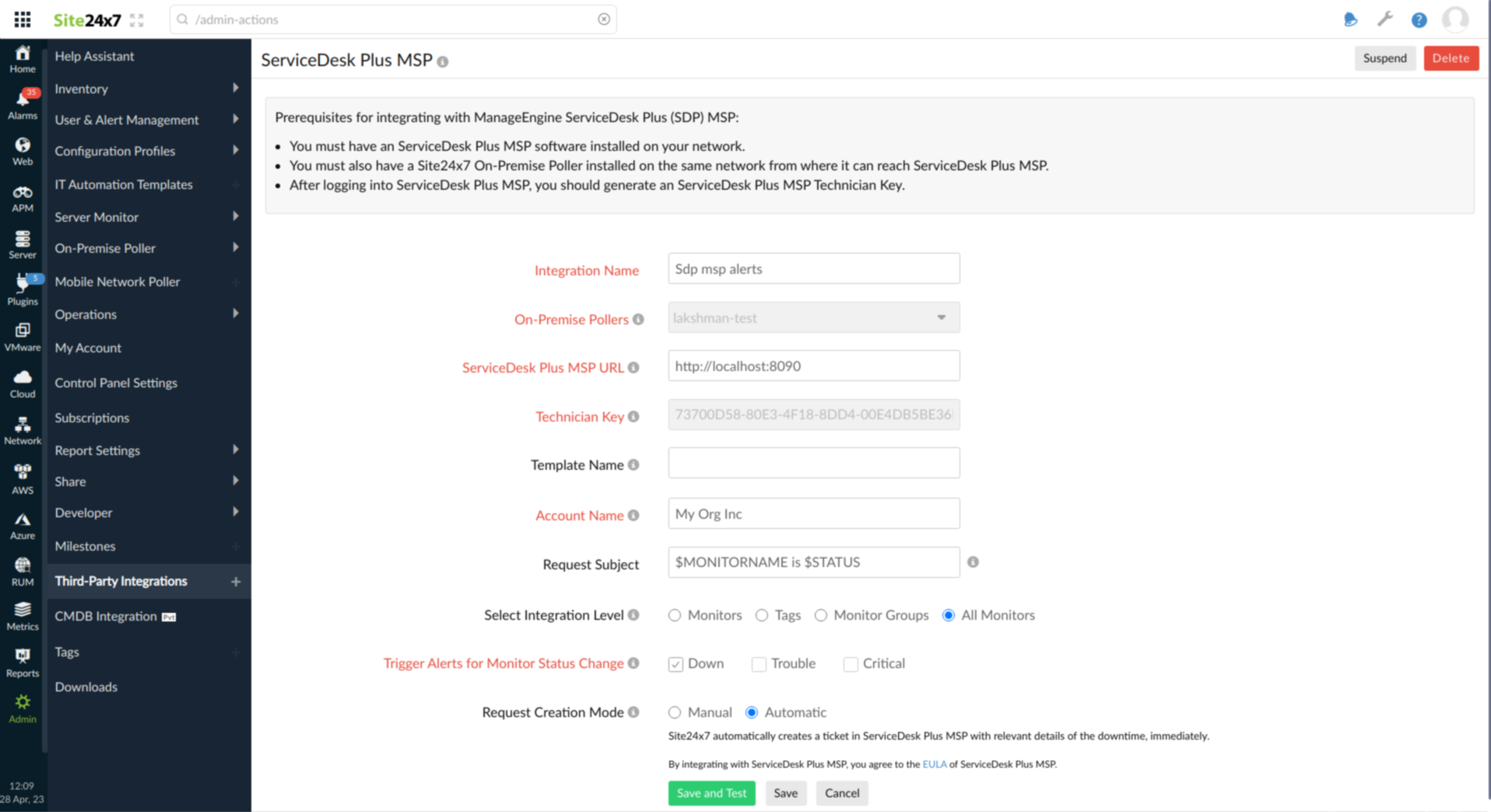 spd-plus-msp OpManager Nexus integration