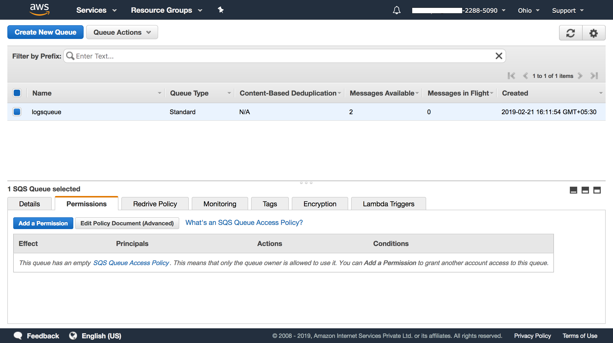 sqs-queue-permissions SQS queue permissions