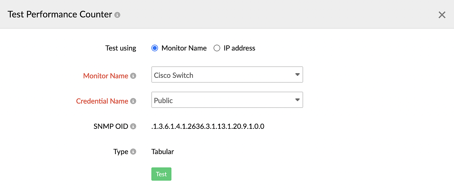 testing-perf-counter Testing performance counters with the monitor name