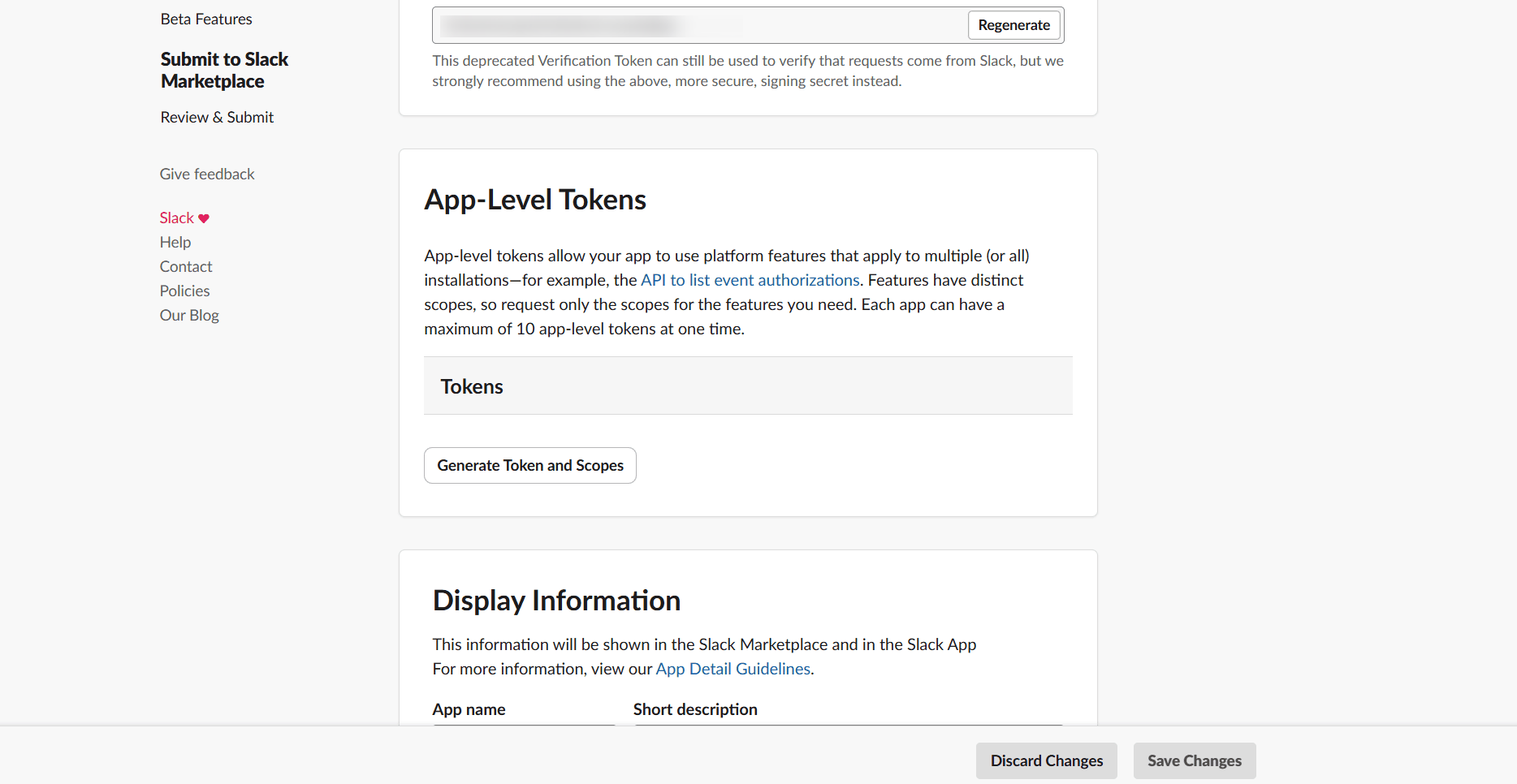 App Level Tokens App Level Tokens