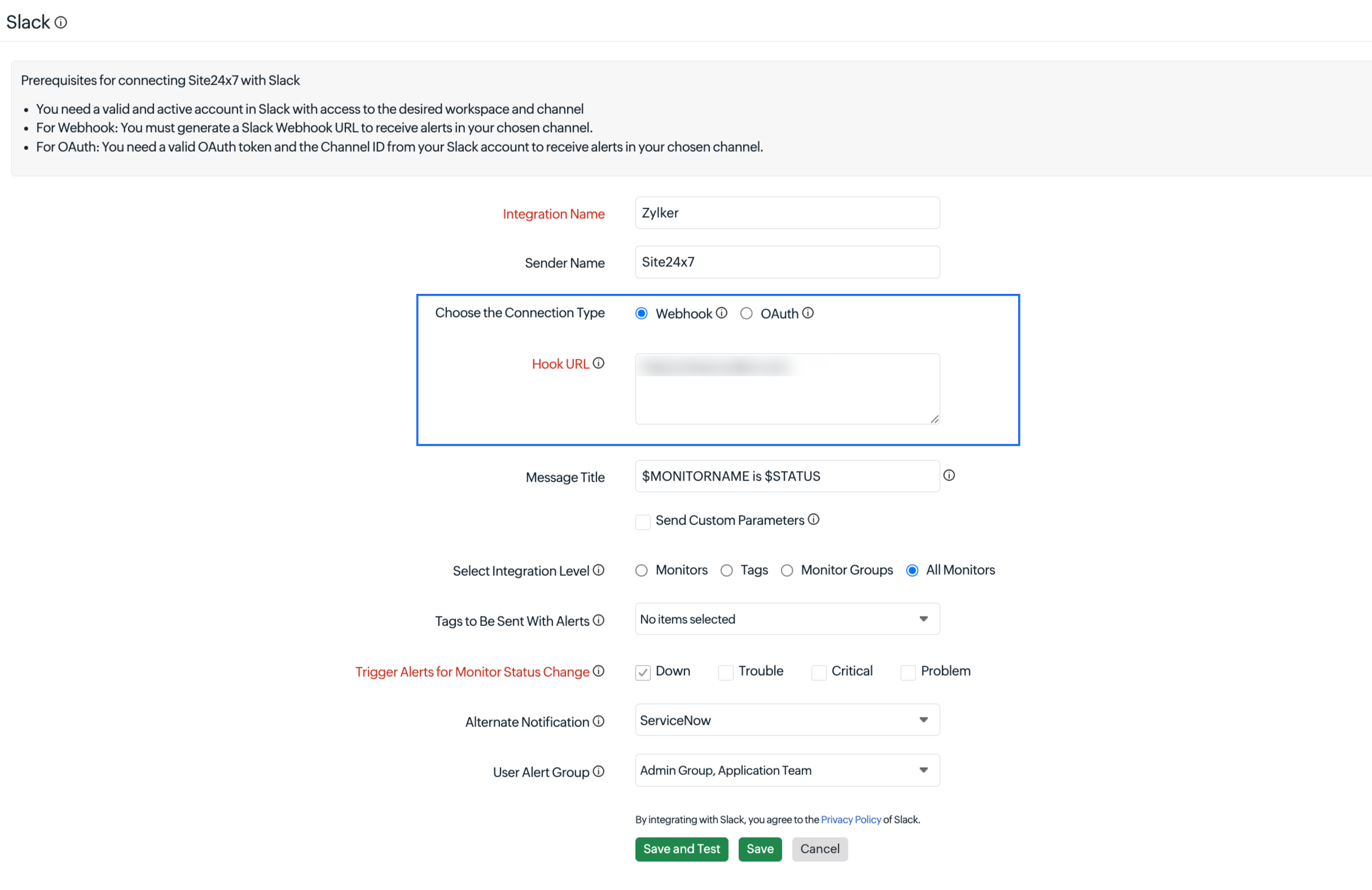 Slack Webhook Integration Slack Webhook Integration