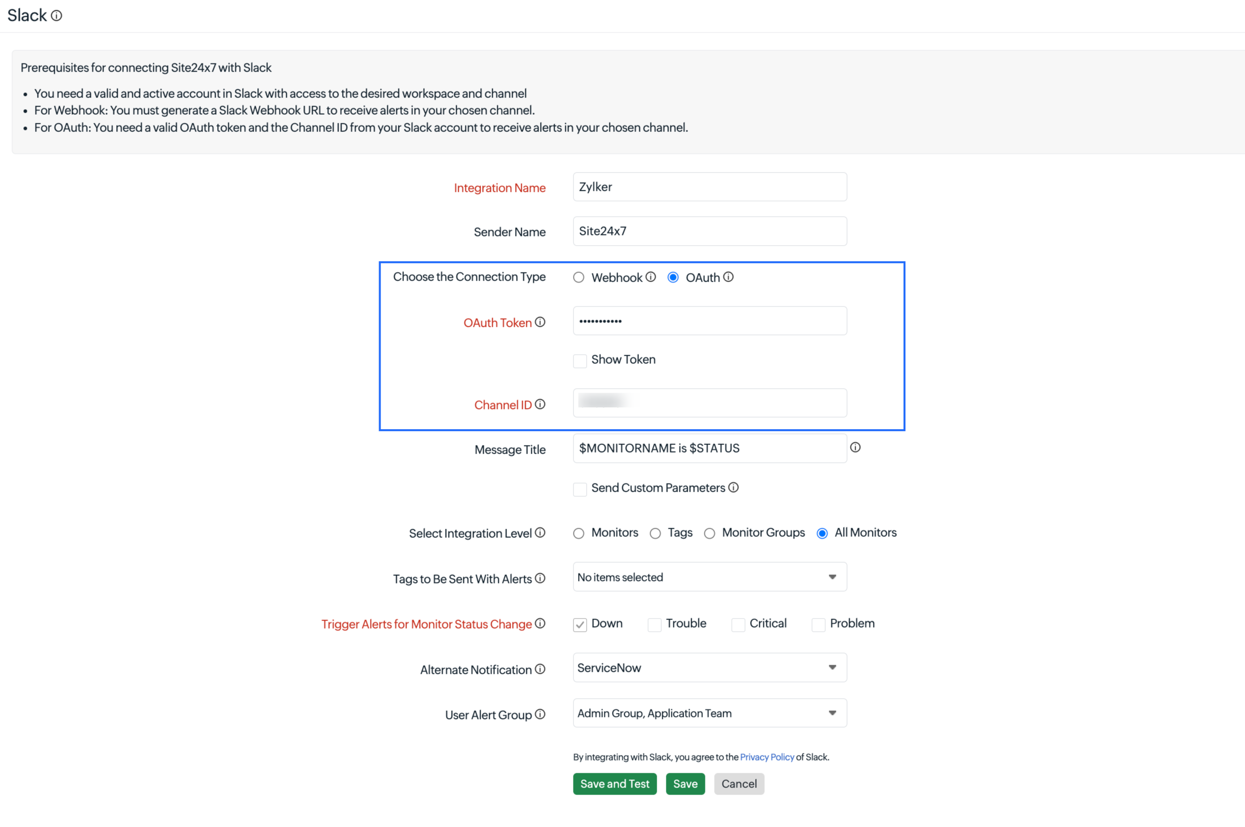 Slack Integration OAuth Slack Integration OAuth