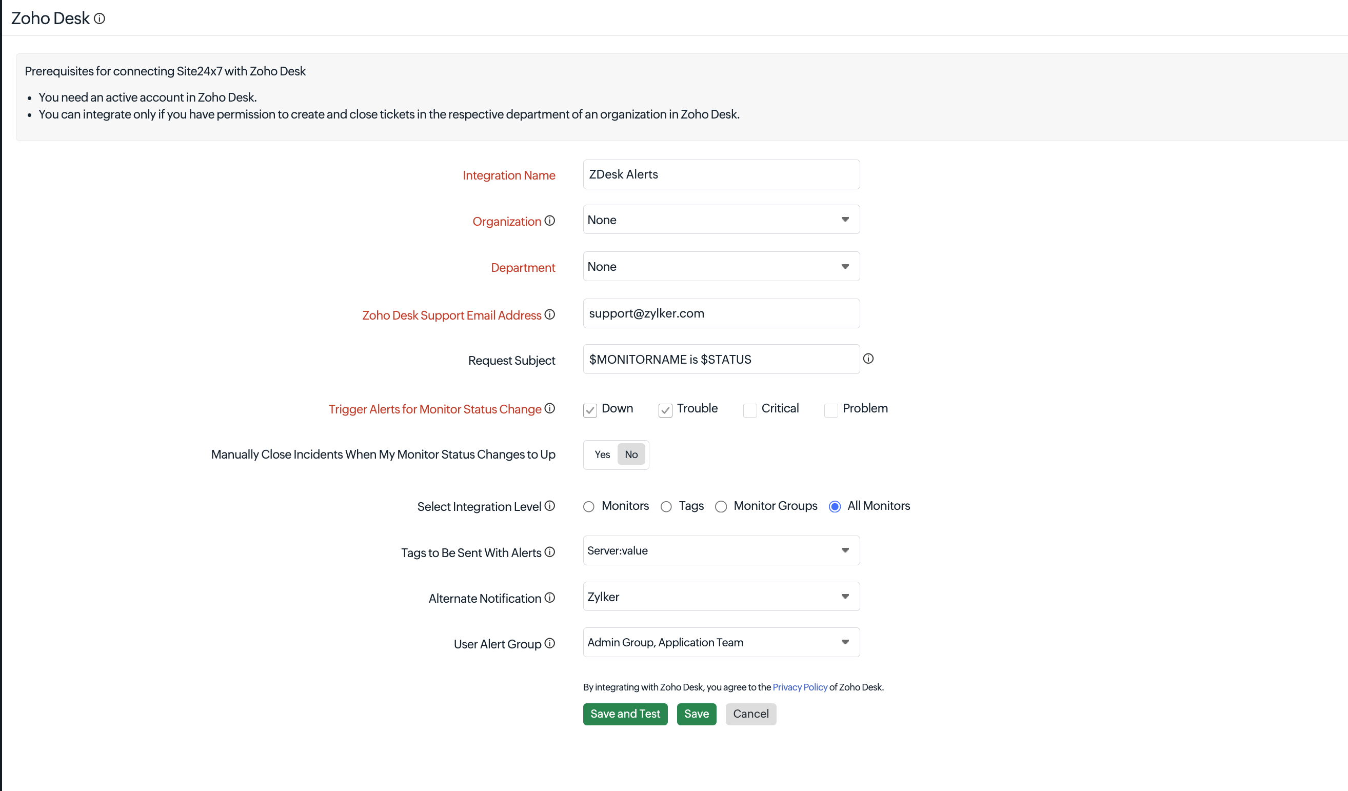 zoho-desk-integration Zoho Desk integration
