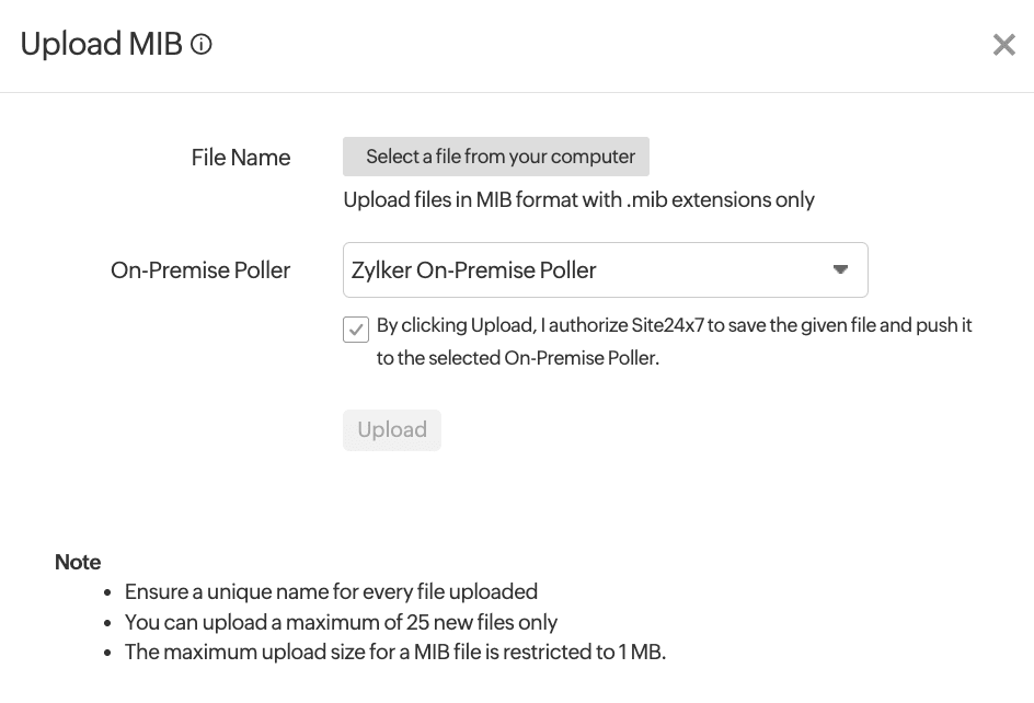upload mib