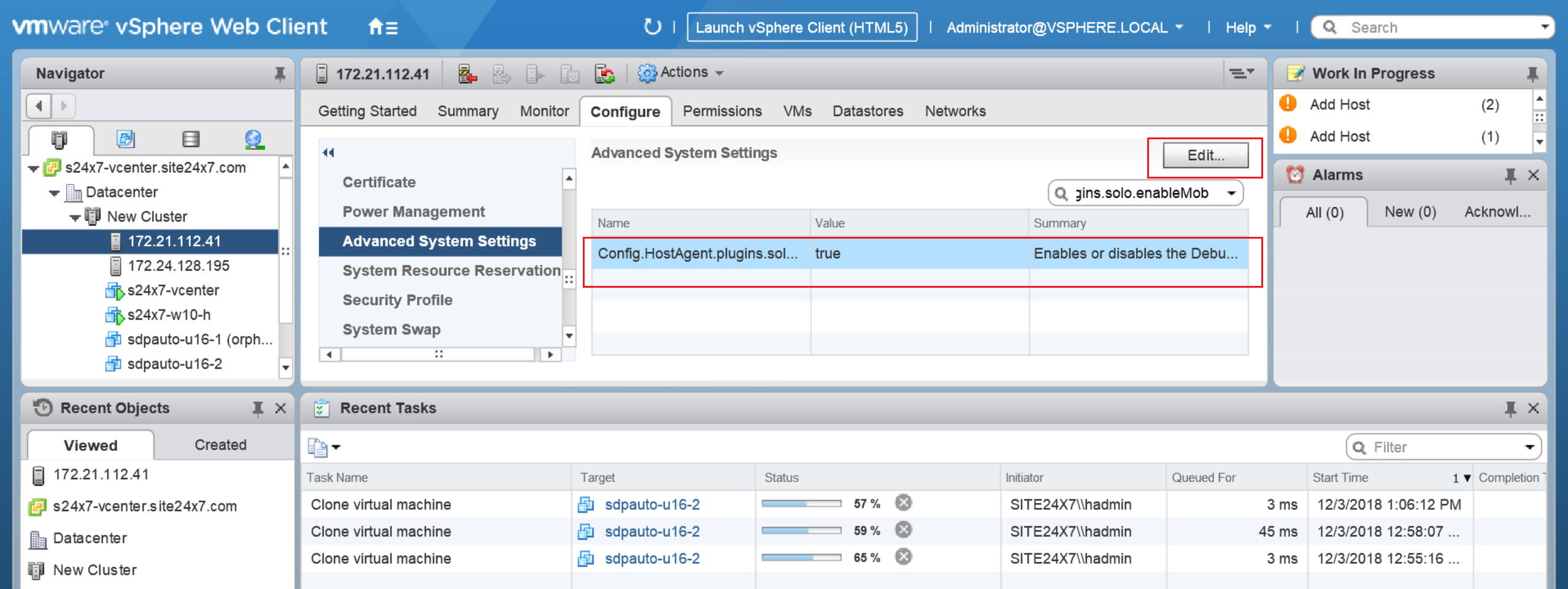 vsphere-web-client Enabling MOB using vSphere Web Client