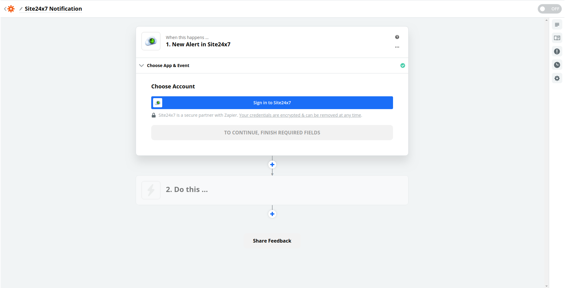 zapier-site24x7-choose-account