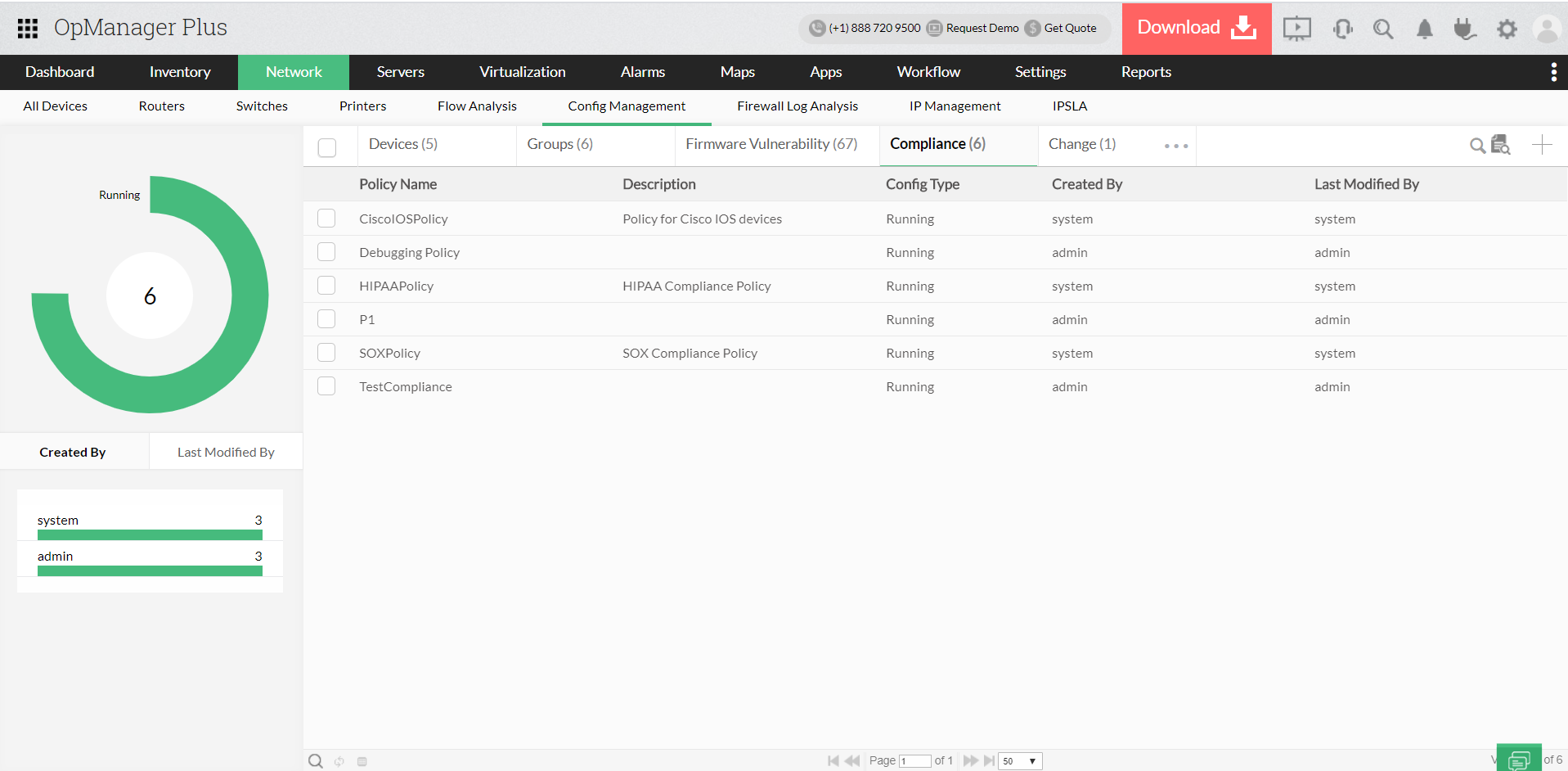 Network Configuration & Compliance Management - ManageEngine OpManager Plus