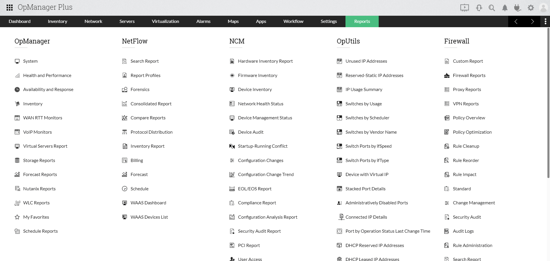 ITOM Dashboard - ManageEngine OpManager Plus