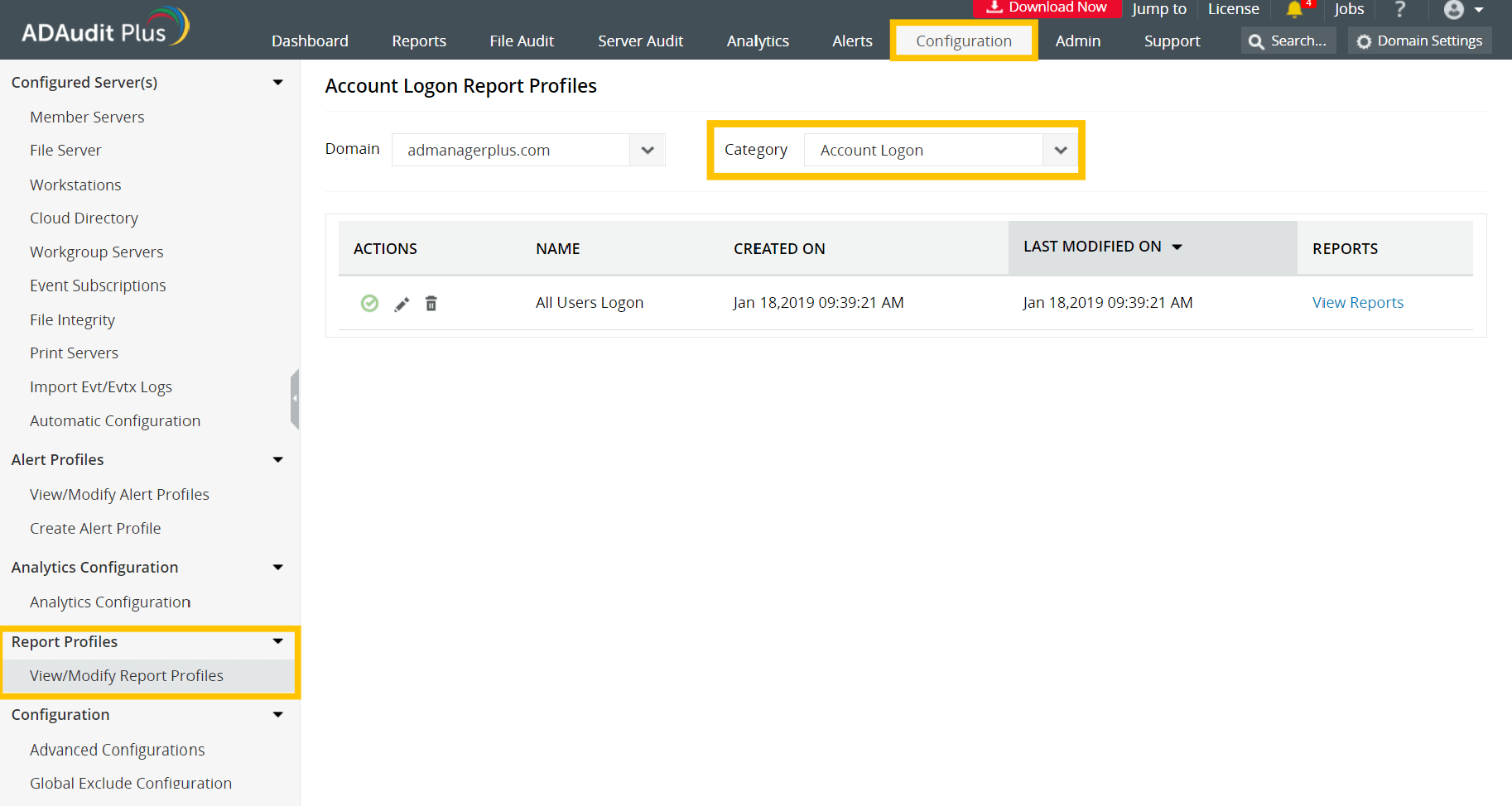 Reports based error codes