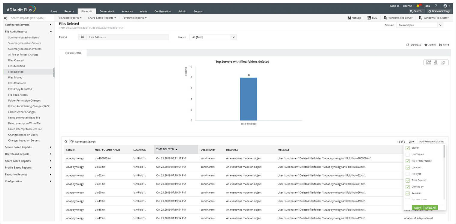 Monitoraggio delle attività dei file