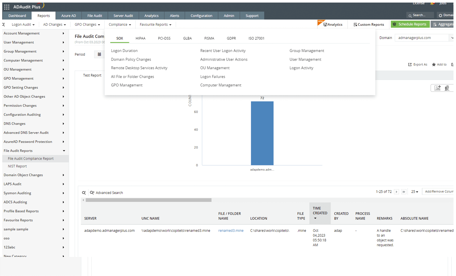 Semplifica i report di conformità