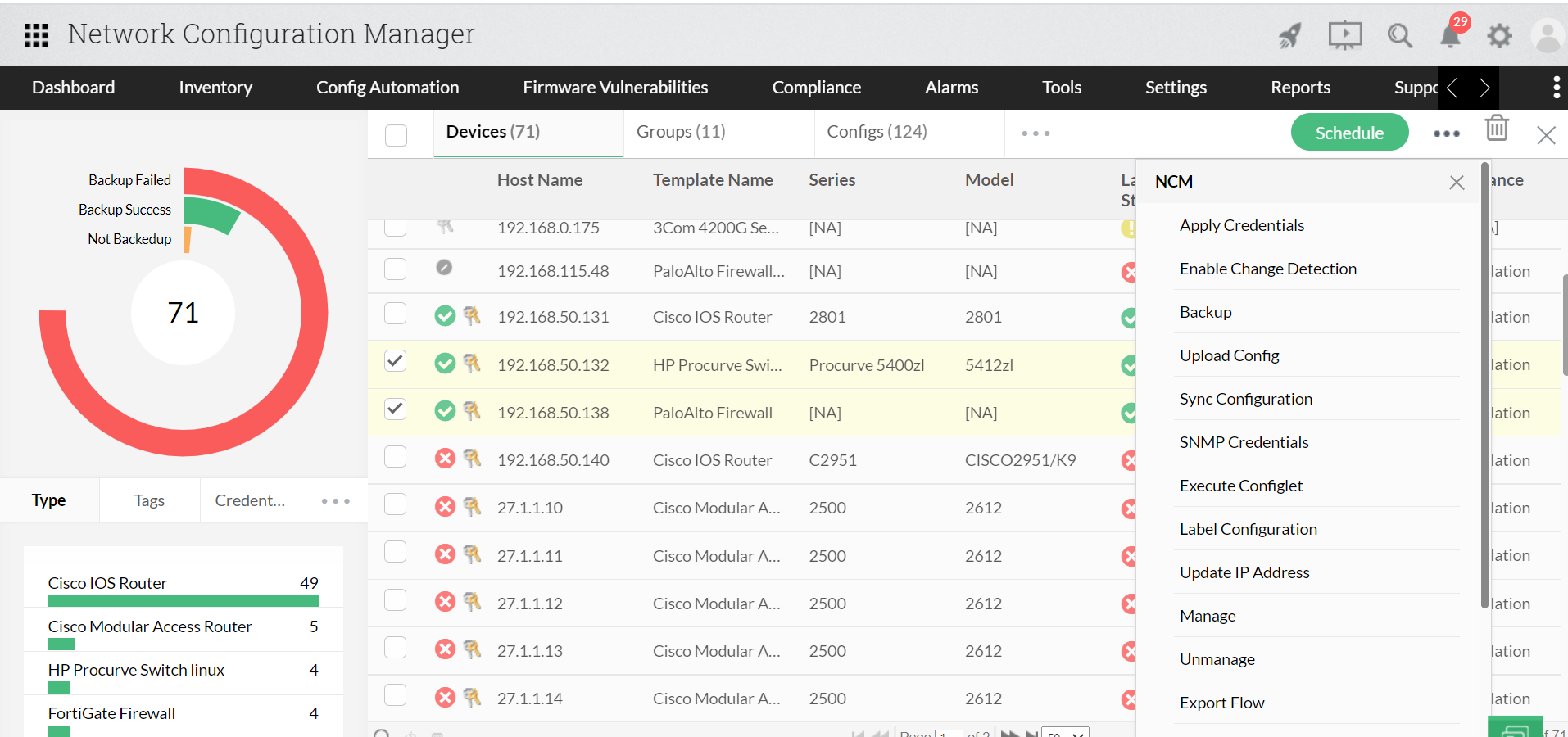 Network Backup Solutions - ManageEngine Network Configuration Manager