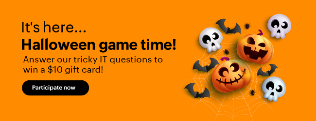 Halloween game time, Answer our tricky IT questions to win a gift card.