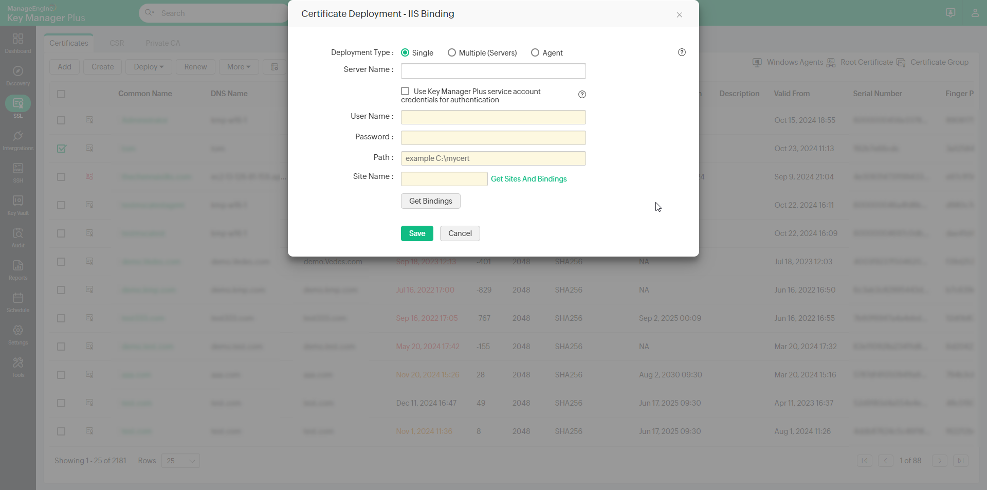 Deploy SSL Certificates to Target Servers
