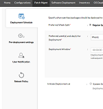 Dashboard ManageEngine Endpoint Central despliegue programado de software