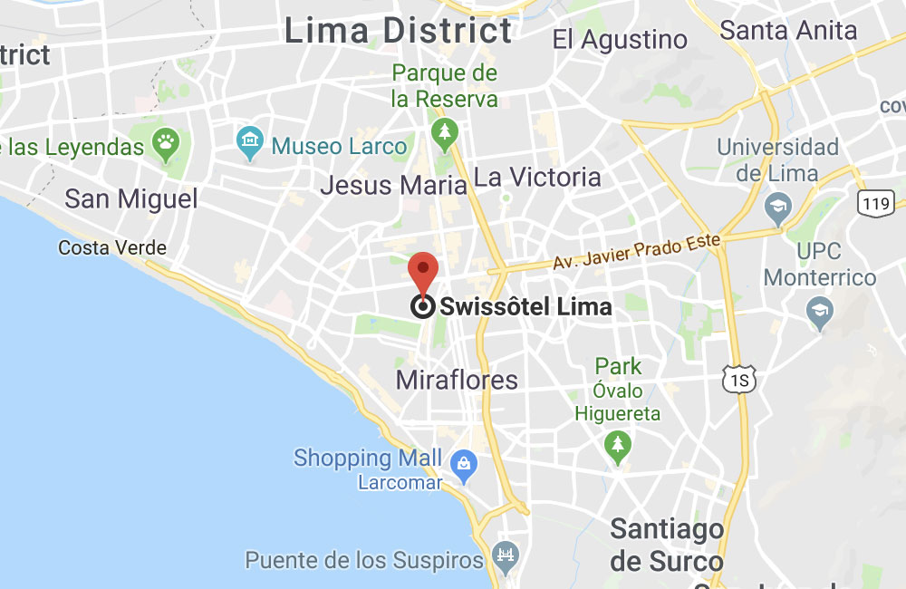 Swissotel Lima, Av.Santo Toribio 173-Vía Central 150, Centro Empresarial Real, San Isidro, 15073, Perú