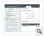 Dashboard de informes de tráfico de servidor a servidor - ManageEngine Exchange Reporter Plus
