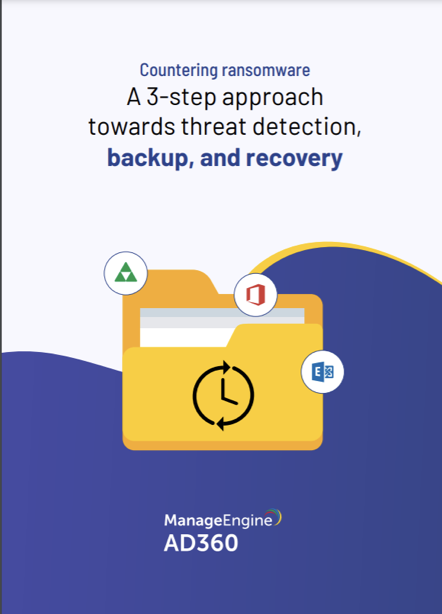 Portada ebook Contrarrestrar el ransomware: un enfoque de 3 pasos para la detección de amenazas, copia de seguridad y recuperación