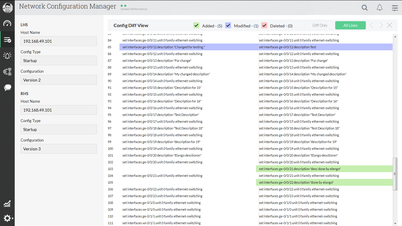 Configuration Versioning & Comparison