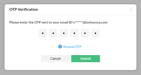 Dashboard de verificación OTP de Network Configuration Manager