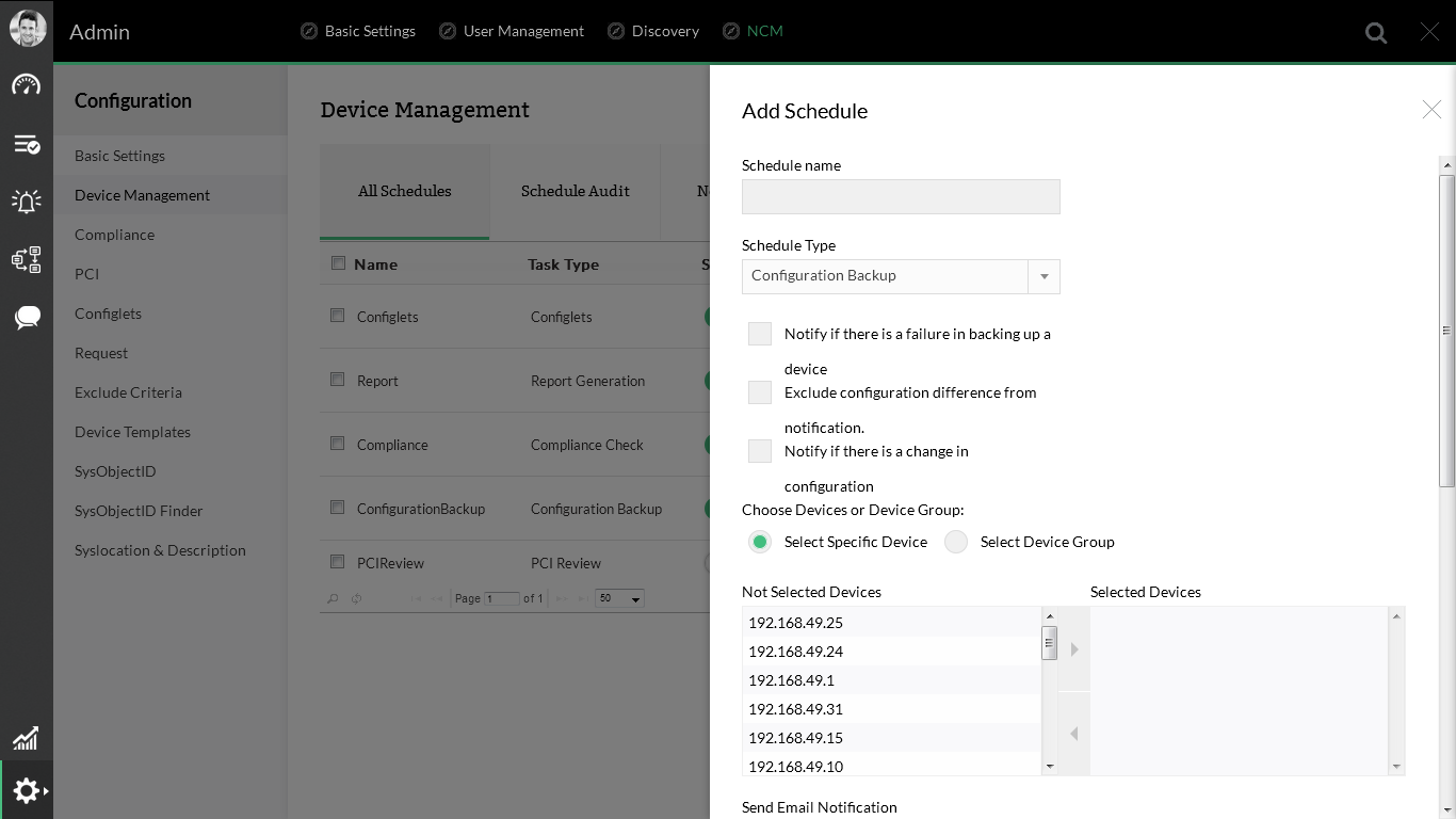 Scheduling Configuration Backup & Other Tasks