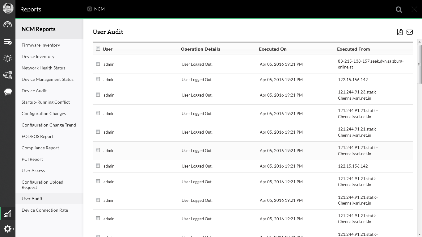 User Activity Tracking