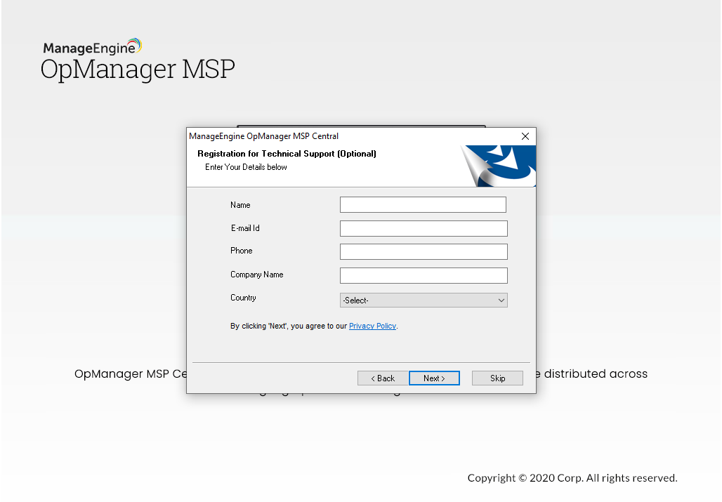 Guía de instalación ManageEngine OpManager MSP - 5